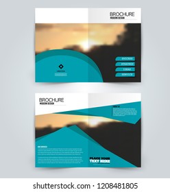 Abstract flyer design background. Brochure template. Can be used for magazine cover, business mockup, education, presentation, report. Blue color. Vector illustration.