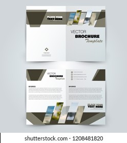 Abstract flyer design background. Brochure template. Can be used for magazine cover, business mockup, education, presentation, report. Green color. Vector illustration.
