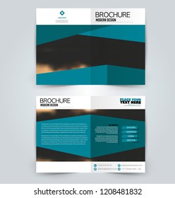 Abstract flyer design background. Brochure template. Can be used for magazine cover, business mockup, education, presentation, report. Blue color. Vector illustration.
