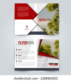 Abstract flyer design background. Brochure template. Can be used for magazine cover, business mockup, education, presentation, report. Red color. Vector illustration.