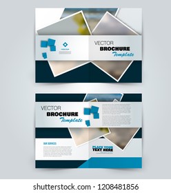 Abstract flyer design background. Brochure template. Can be used for magazine cover, business mockup, education, presentation, report. Blue color. Vector illustration.