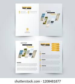Abstract flyer design background. Brochure template. Can be used for magazine cover, business mockup, education, presentation, report. Orange color. Vector illustration.