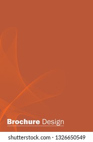 Abstract Flyer Design Background. Brochure Template. Brochure Design With Orange Wave Background.