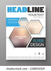 Abstract flyer design background. Brochure template. Can be used for magazine cover, business mockup, education, presentation, report. Vector eps 10.