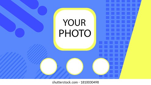 Abstract flyer design background. Brochure template. Can be used for poster, banner, business mockup, education, presentation, report with editable elements blue and yellow colour