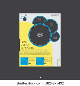Abstract flyer design background. Brochure, flyer template yellow black color scheme letter size