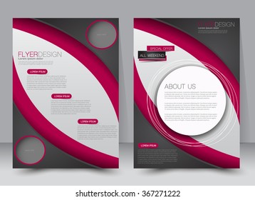 Abstract flyer design background. Brochure template. Can be used for magazine cover, business mockup, education, presentation, report. a4 size with editable elements.  Black and red color.