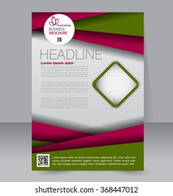 Abstract flyer design background. Brochure template. Can be used for magazine cover, business mockup, education, presentation, report. a4 size with editable elements. Green and red color.