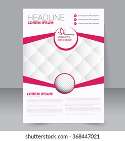 Abstract flyer design background. Brochure template. Can be used for magazine cover, business mockup, education, presentation, report. a4 size with editable elements. Pink color.
