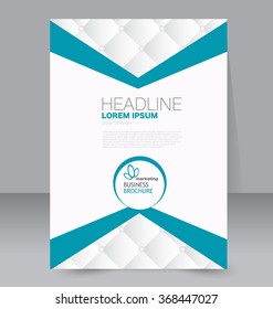 Abstract flyer design background. Brochure template. Can be used for magazine cover, business mockup, education, presentation, report. a4 size with editable elements. Blue color