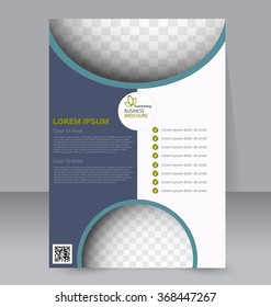 Abstract flyer design background. Brochure template. Can be used for magazine cover, business mockup, education, presentation, report. a4 size with editable elements. Blue and green color