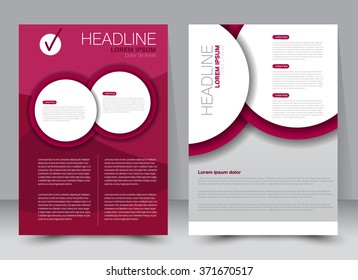 Abstract flyer design background. Brochure template. Can be used for magazine cover, business mockup, education, presentation, report. A4 size with editable elements. Red color.