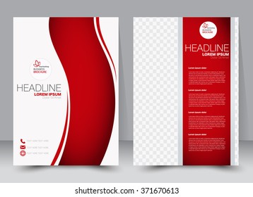 Abstract flyer design background. Brochure template. Can be used for magazine cover, business mockup, education, presentation, report. A4 size with editable elements. Red color.