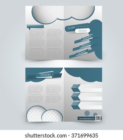 Abstract flyer design background. Brochure template. Can be used for magazine cover, business mockup, education, presentation, report. Green color