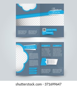 Abstract flyer design background. Brochure template. Can be used for magazine cover, business mockup, education, presentation, report. Blue color