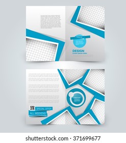 Abstract flyer design background. Brochure template. Can be used for magazine cover, business mockup, education, presentation, report. Blue color