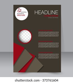 Abstract flyer design background. Brochure template. Can be used for magazine cover, business mockup, education, presentation, report. Brown and red color