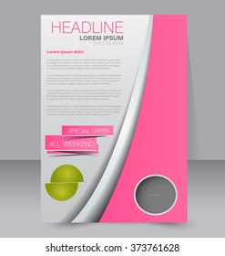 Abstract flyer design background. Brochure template. Can be used for magazine cover, business mockup, education, presentation, report. Pink and green color