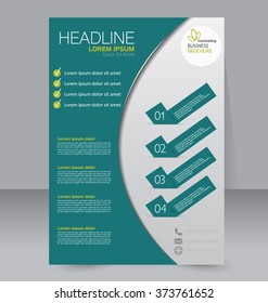 Abstract flyer design background. Brochure template. Can be used for magazine cover, business mockup, education, presentation, report. Green color