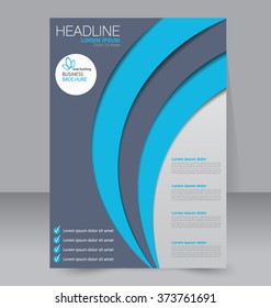 Abstract flyer design background. Brochure template. Can be used for magazine cover, business mockup, education, presentation, report. Blue color