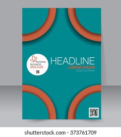 Abstract flyer design background. Brochure template. Can be used for magazine cover, business mockup, education, presentation, report. Green and orange color