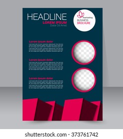 Abstract flyer design background. Brochure template. Can be used for magazine cover, business mockup, education, presentation, report. Blue and red color