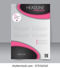 Abstract flyer design background. Brochure template. Can be used for magazine cover, business mockup, education, presentation, report. Pink and black color