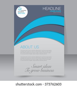 Abstract flyer design background. Brochure template. Can be used for magazine cover, business mockup, education, presentation, report. Blue color