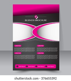 Abstract flyer design background. Brochure template. Can be used for magazine cover, business mockup, education, presentation, report. Black and pink color