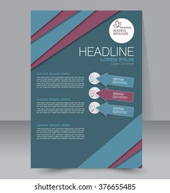 Abstract flyer design background. Brochure template. Can be used for magazine cover, business mockup, education, presentation, report. Blue, red and green color