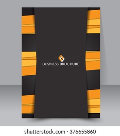 Abstract flyer design background. Brochure template. Can be used for magazine cover, business mockup, education, presentation, report. Black and orange color