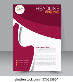 Abstract flyer design background. Brochure template. Can be used for magazine cover, business mockup, education, presentation, report. Red color