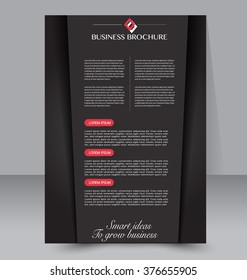 Abstract flyer design background. Brochure template. Can be used for magazine cover, business mockup, education, presentation, report. Black and red color
