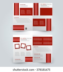 Abstract flyer design background. Brochure template. Can be used for magazine cover, business mockup, education, presentation, report. Red color.
