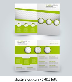 Abstract flyer design background. Brochure template. Can be used for magazine cover, business mockup, education, presentation, report. Green color.