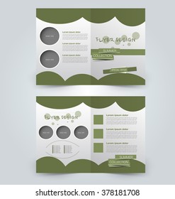 Abstract flyer design background. Brochure template. Can be used for magazine cover, business mockup, education, presentation, report. Green color.