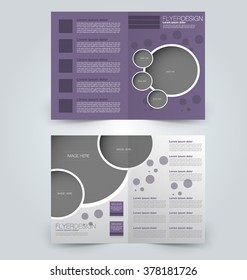 Abstract flyer design background. Brochure template. Can be used for magazine cover, business mockup, education, presentation, report. Purple color.