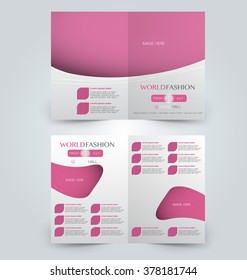 Abstract flyer design background. Brochure template. Can be used for magazine cover, business mockup, education, presentation, report. Pink color.