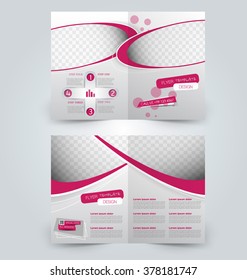 Abstract flyer design background. Brochure template. Can be used for magazine cover, business mockup, education, presentation, report. Pink color.