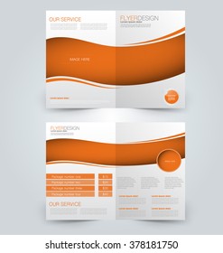 Abstract flyer design background. Brochure template. Can be used for magazine cover, business mockup, education, presentation, report. Orange color.