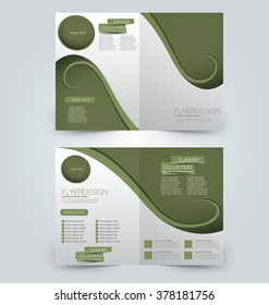 Abstract flyer design background. Brochure template. Can be used for magazine cover, business mockup, education, presentation, report. Green color.