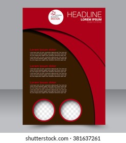 Abstract flyer design background. Brochure template. Can be used for magazine cover, business mockup, education, presentation, report. Red color