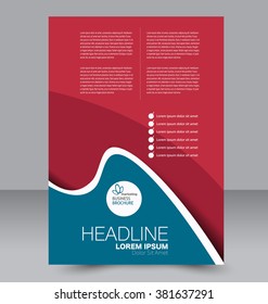 Abstract flyer design background. Brochure template. Can be used for magazine cover, business mockup, education, presentation, report. Blue and red color