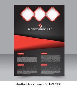 Abstract flyer design background. Brochure template. Can be used for magazine cover, business mockup, education, presentation, report. Black and red color