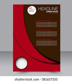 Abstract flyer design background. Brochure template. Can be used for magazine cover, business mockup, education, presentation, report. Red color