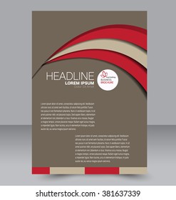 Abstract flyer design background. Brochure template. Can be used for magazine cover, business mockup, education, presentation, report. Red and brown color