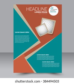 Abstract flyer design background. Brochure template. Can be used for magazine cover, business mockup, education, presentation, report. Red and green color.