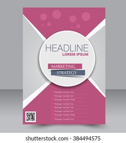 Abstract flyer design background. Brochure template. Can be used for magazine cover, business mockup, education, presentation, report. Pink color.
