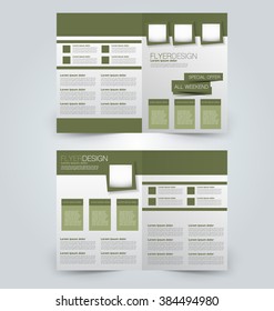 Abstract flyer design background. Brochure template. Can be used for magazine cover, business mockup, education, presentation, report. Green color.