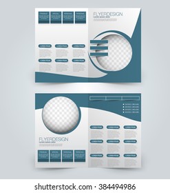 Abstract flyer design background. Brochure template. Can be used for magazine cover, business mockup, education, presentation, report. Blue color.